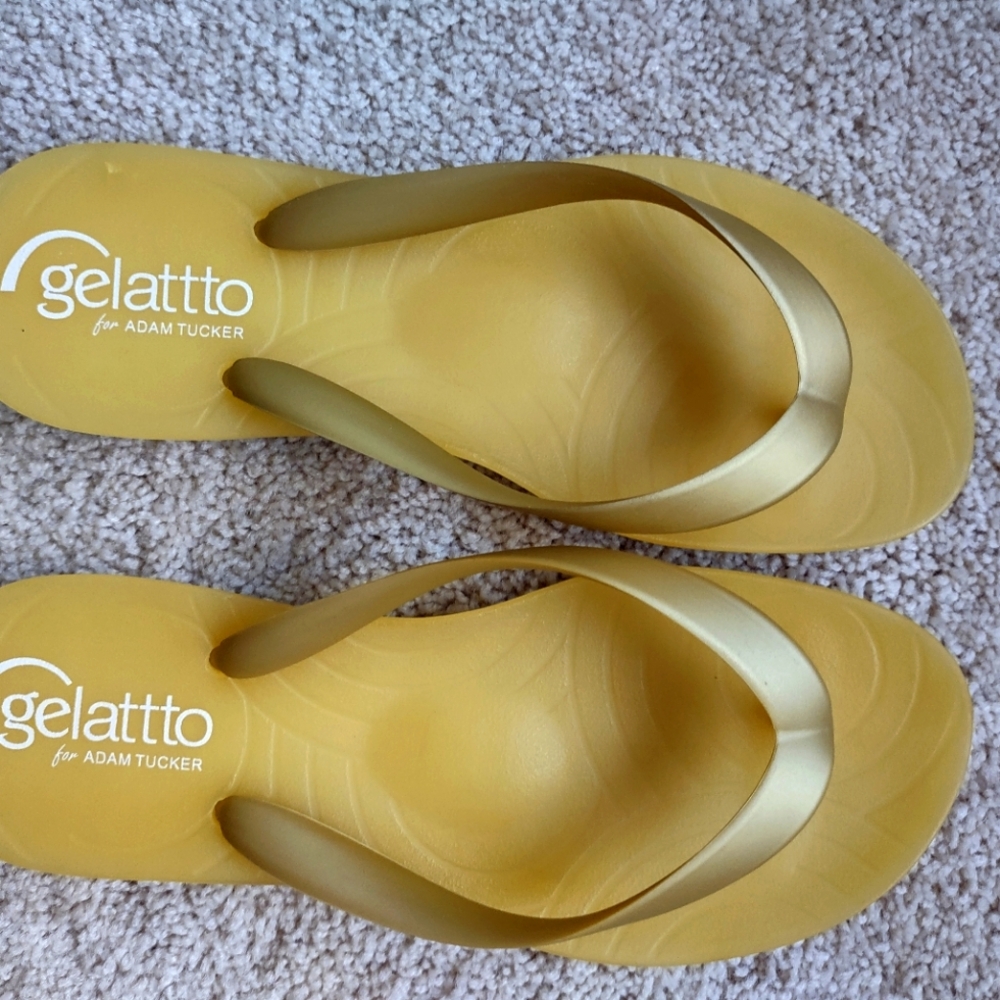 Bright Yellow Sandals with Molded Footbed and Comfortable Design
